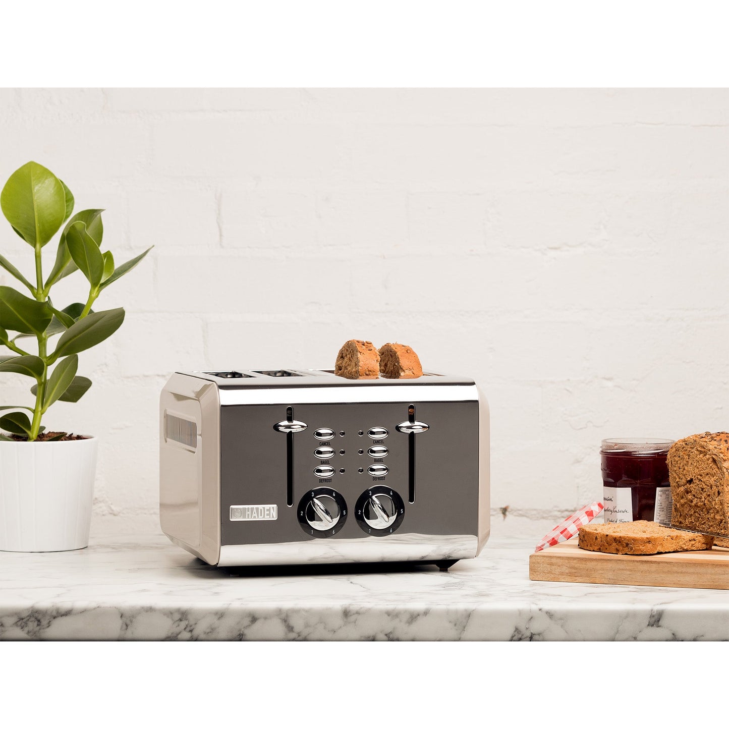 Haden Stainless Steel Retro Toaster & 1.7 Liter Stainless Steel Electric Kettle