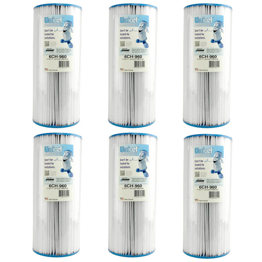 Unicel 6CH-960 Replacement 52 SqFt Filter Cartridge for Spa, 113 Pleats (6 Pack)