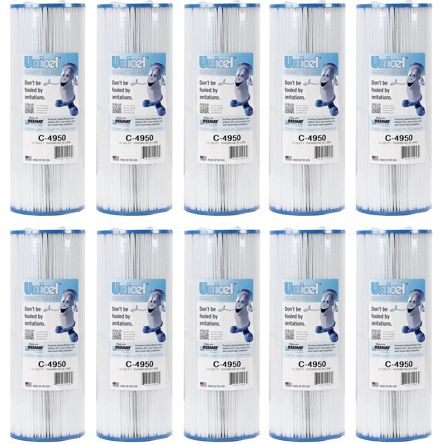 Unicel C-4950 Replacement 50 Sq Ft Pool Hot Tub Spa Filter Cartridge (10 Pack)