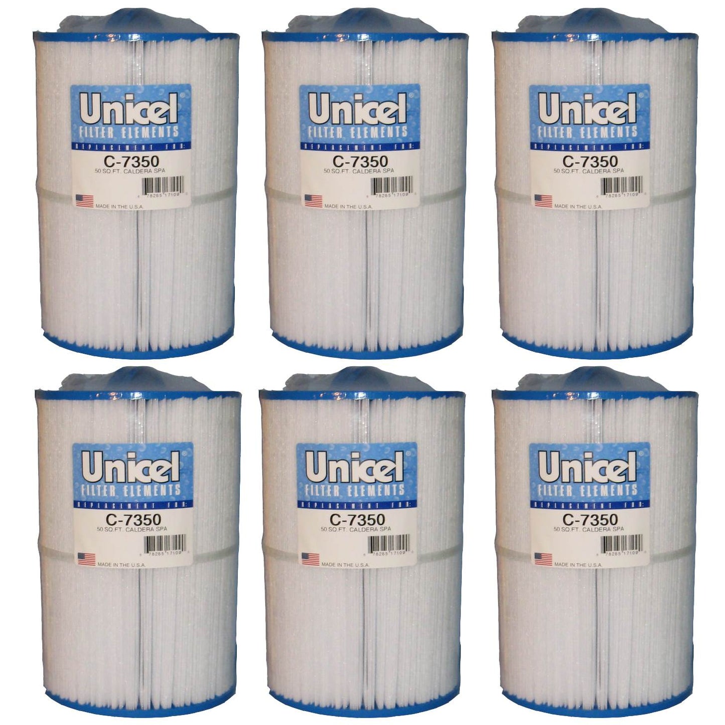 Unicel Replacement Cartridge Filter 50 Ft Caldera Spas New Style C7350 (6 Pack)