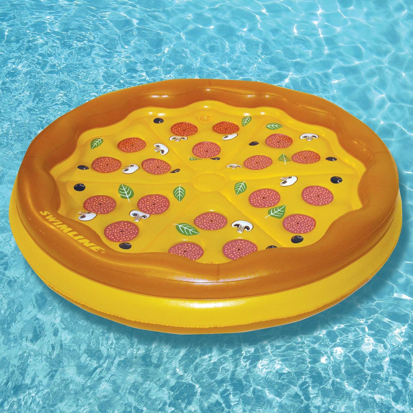 Swimline Giant 70" Inflatable Personal Pan Pizza Pool Float, Lake Water Raft