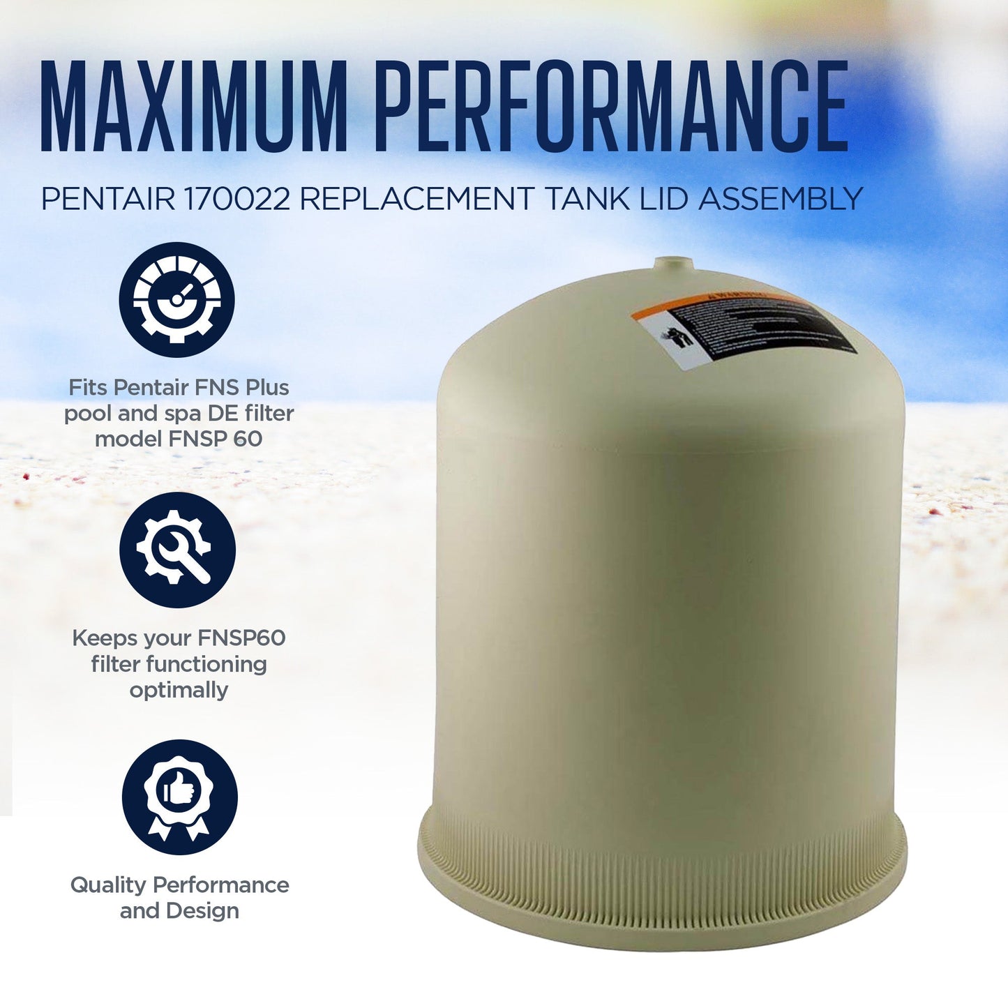 Pentair 170022 Replacement Tank Lid Assembly for 60 Sq Ft FNSP60 FNS Plus Filter