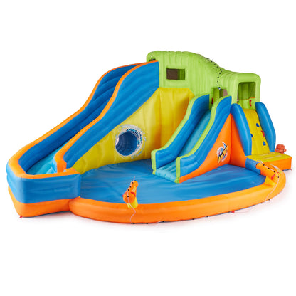 Banzai Pipeline Twist Kids Inflatable Outdoor Water Pool Aqua Park and Slides