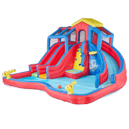 Banzai Hydro Blast Inflatable Play Water Park with Slides and Water Cannons