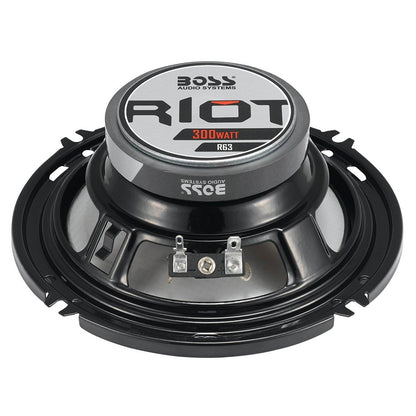 Boss R63 6.5 Inch 300W 3 Way Car Audio Coaxial 4 Ohm Stereo Speakers (Pair)