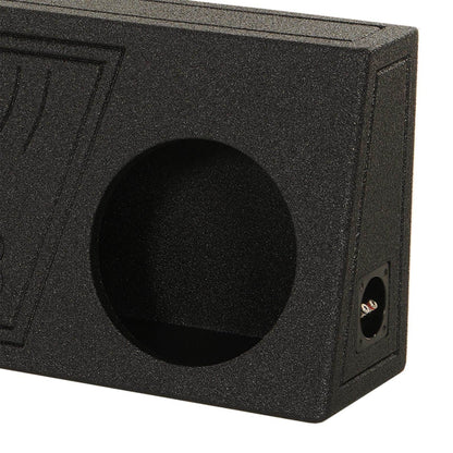Q Power QBomb 10 Inch Single Vented Subwoofer Sub Box with Black Bedliner Spray
