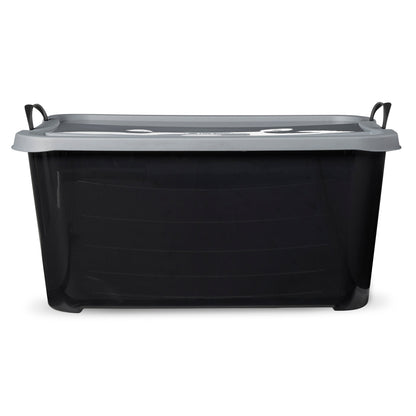 Life Story 55 Quart Stackable Storage Bin, Heavy Duty Lidded Container, 12 Pack