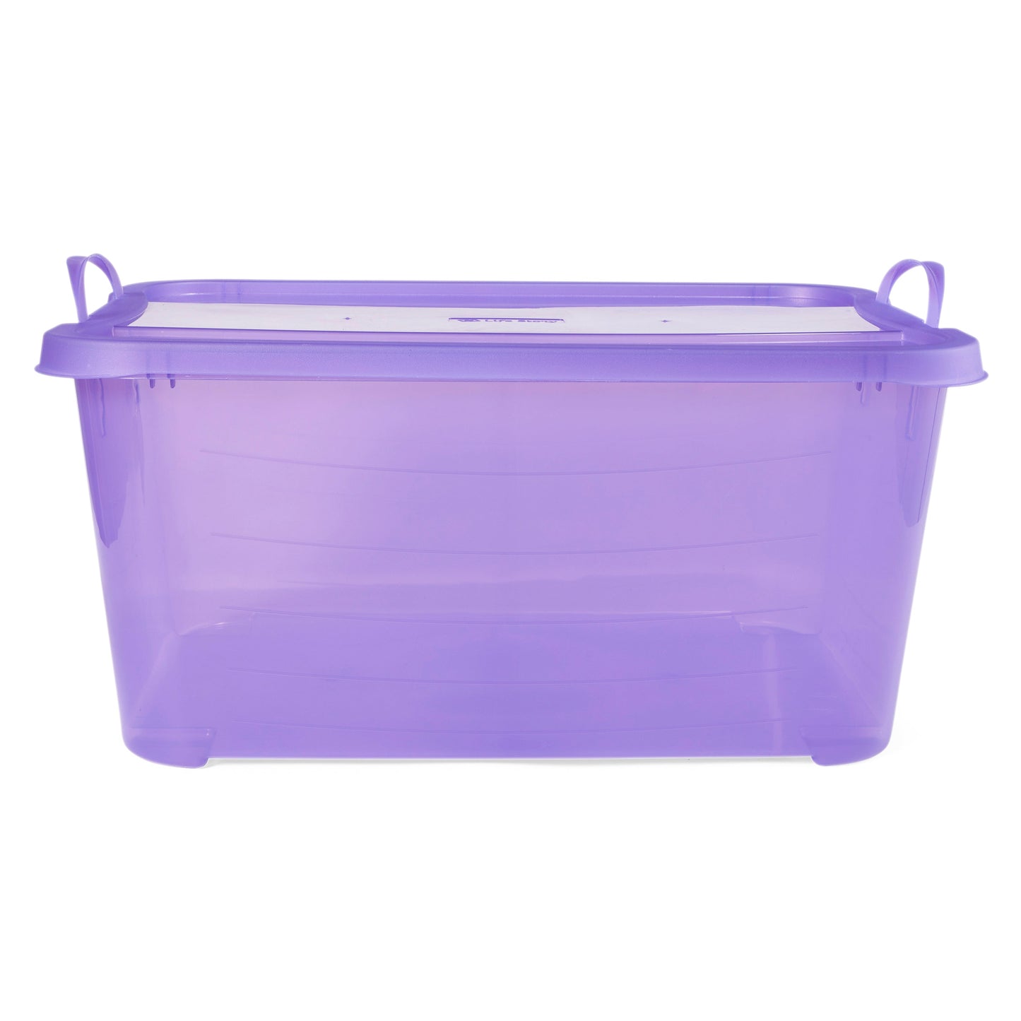 Life Story 55 Quart Stackable Storage Bin, Light Duty Container, Purple, 24 Pack