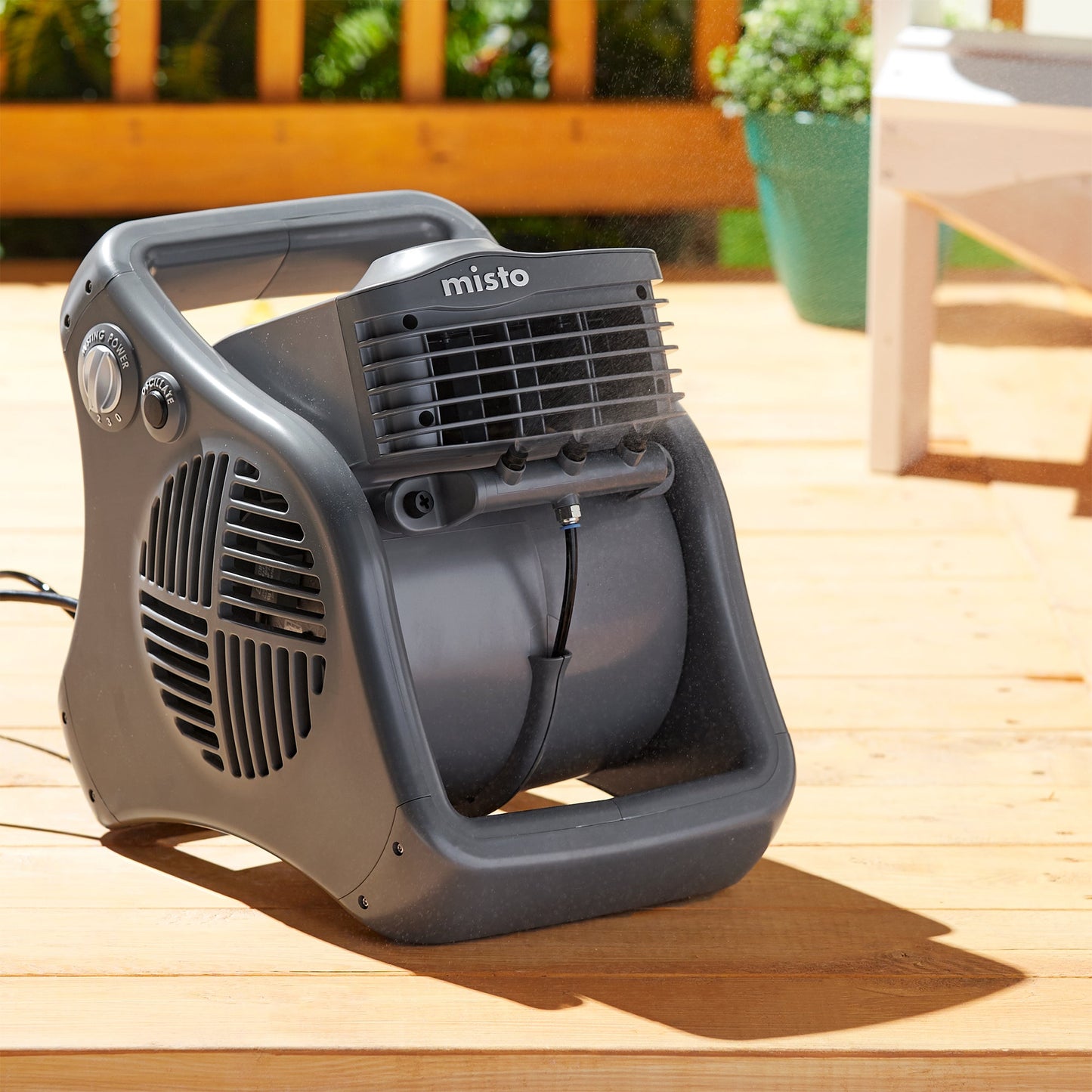 Lasko 7050 Misto 3-Speed Outdoor Patio Mister Portable Cooling Water Misting Fan