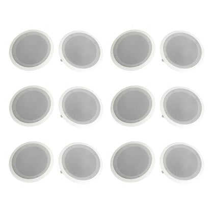 Pyle 8" 500W 2 Way In Wall/Ceiling Home Speakers System Audio Stereo, 12 Pack