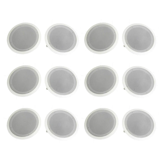 Pyle 8" 500W 2 Way In Wall/Ceiling Home Speakers System Audio Stereo, 12 Pack