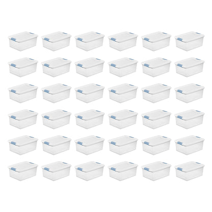 Sterilite 15-Quart Clear Stackable Latching Storage Box Container (36 Pack)