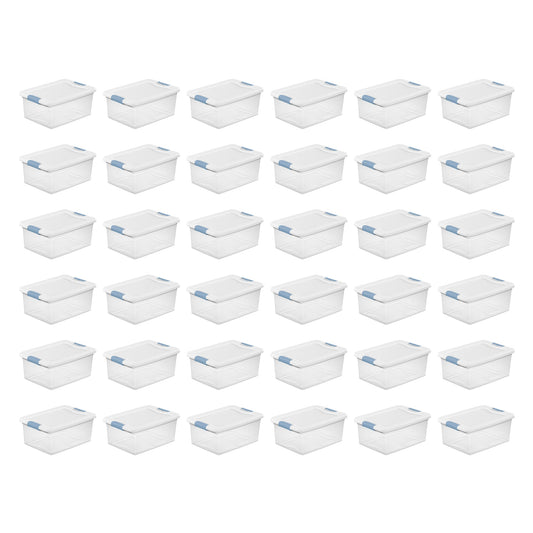 Sterilite 15-Quart Clear Stackable Latching Storage Box Container (36 Pack)
