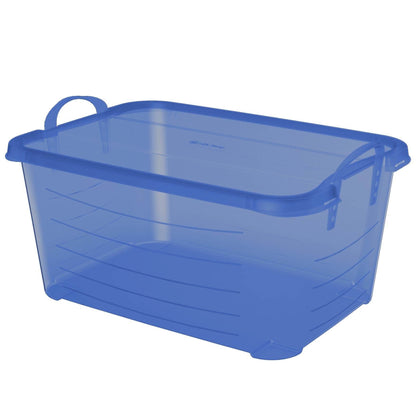 Life Story 55 Quart Stackable Storage Bin, Light Duty Container, Blue, 6 Pack