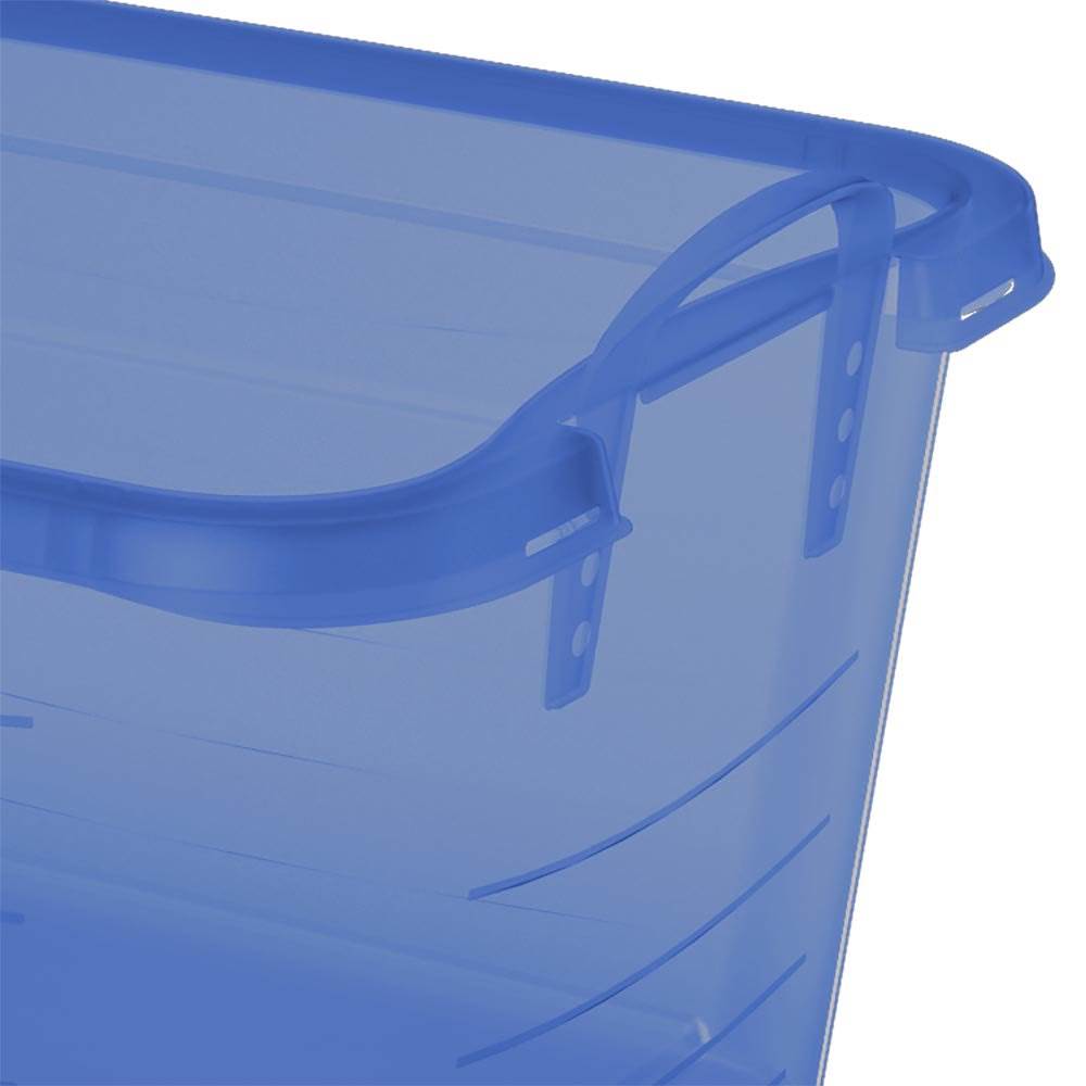 Life Story 55 Quart Stackable Storage Bin, Light Duty Container, Blue, 6 Pack