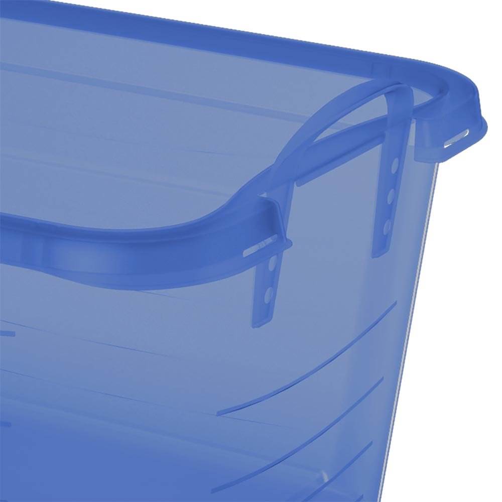 Life Story 55 Quart Stackable Storage Bin, Light Duty Container, Blue, 12 Pack