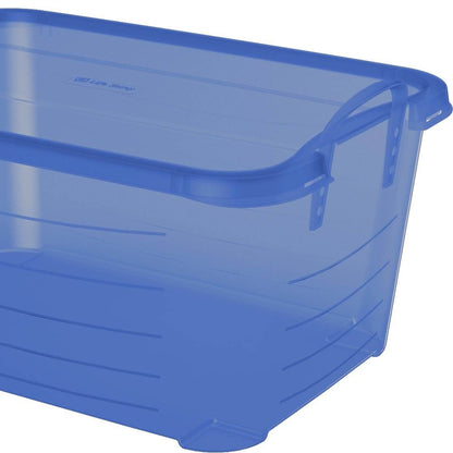 Life Story 55 Quart Stackable Storage Bin, Light Duty Container, Blue, 12 Pack