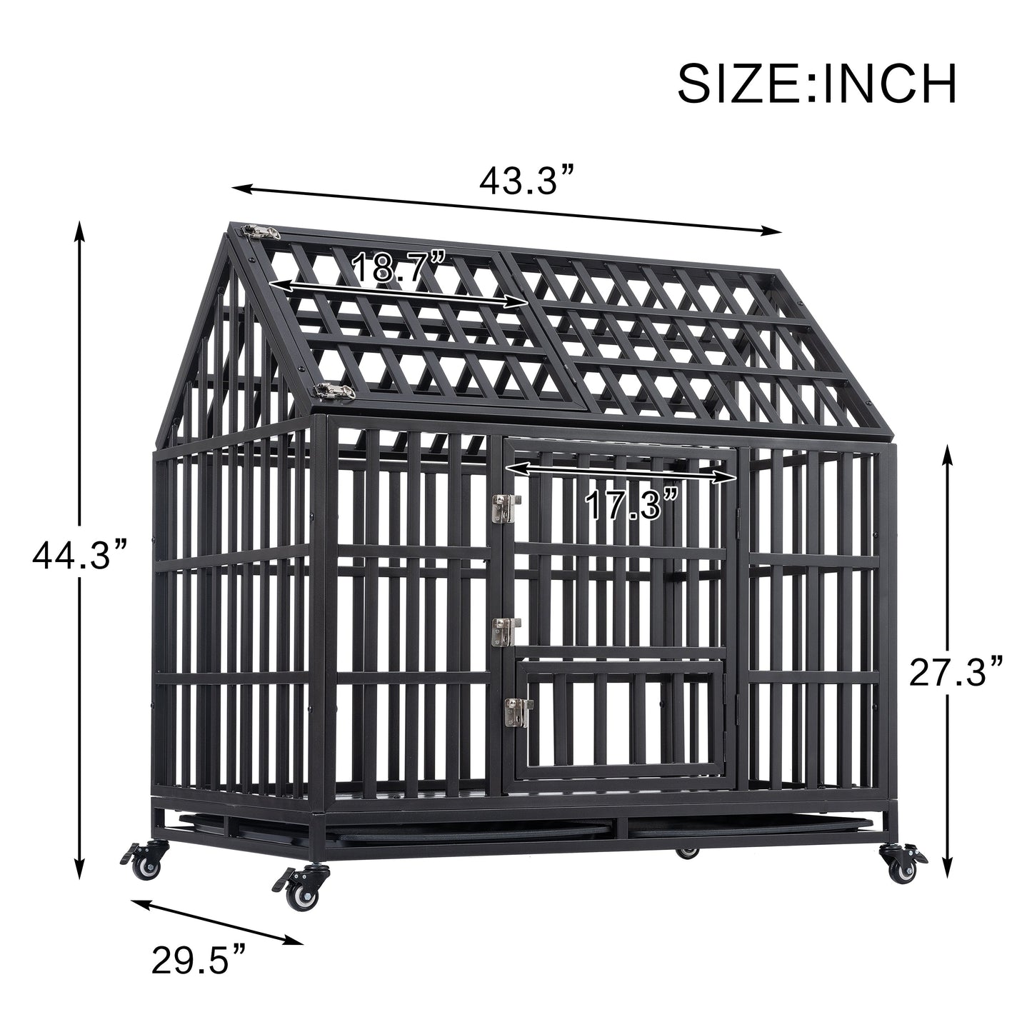 Heavy Duty Dog Cage pet Crate with Roof