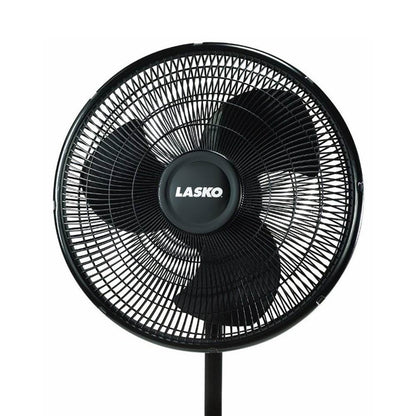 Lasko 16 Inch Oscillating 3 Speed Adjustable Pedestal Stand Fan, Black (4 Pack)