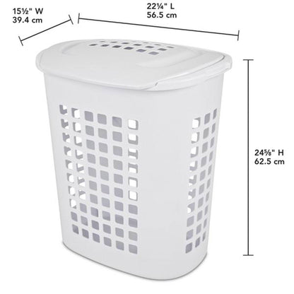 Sterilite Lift Top XL Laundry, 2.3 Bushel Clothes Hamper, White (4 Pack)
