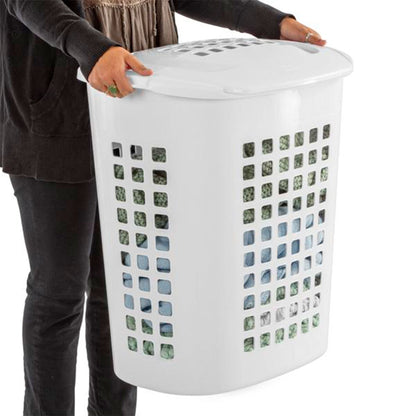 Sterilite Lift Top XL Laundry, 2.3 Bushel Clothes Hamper, White (4 Pack)