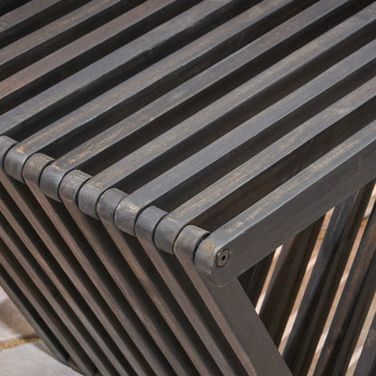 Modern Triangular Leg Outdoor Bench