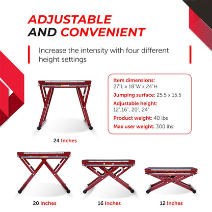 Stamina X 12 to 24" Adjustable Height Jump Plyometrics Plyo Fitness Exercise Box