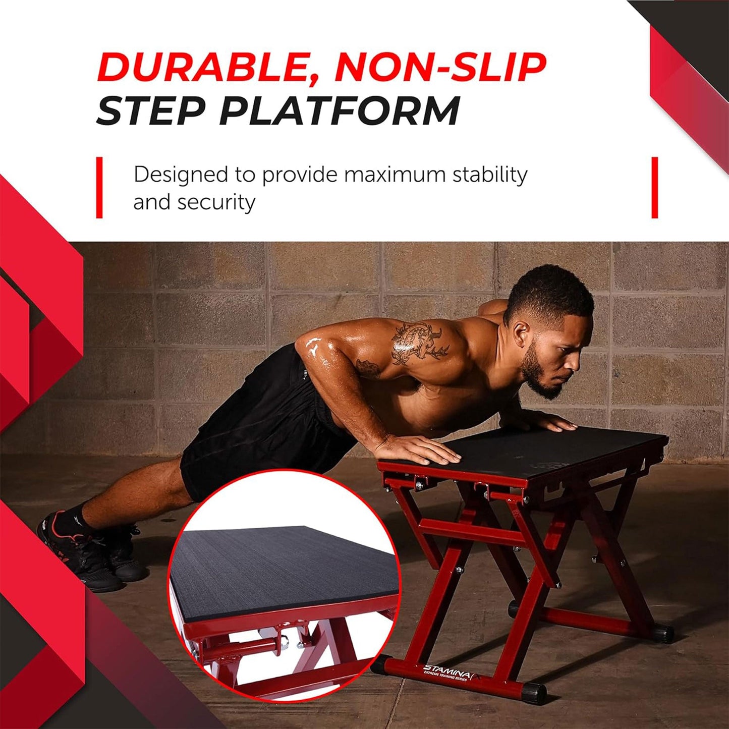 Stamina X 12 to 24" Adjustable Height Jump Plyometrics Plyo Fitness Exercise Box