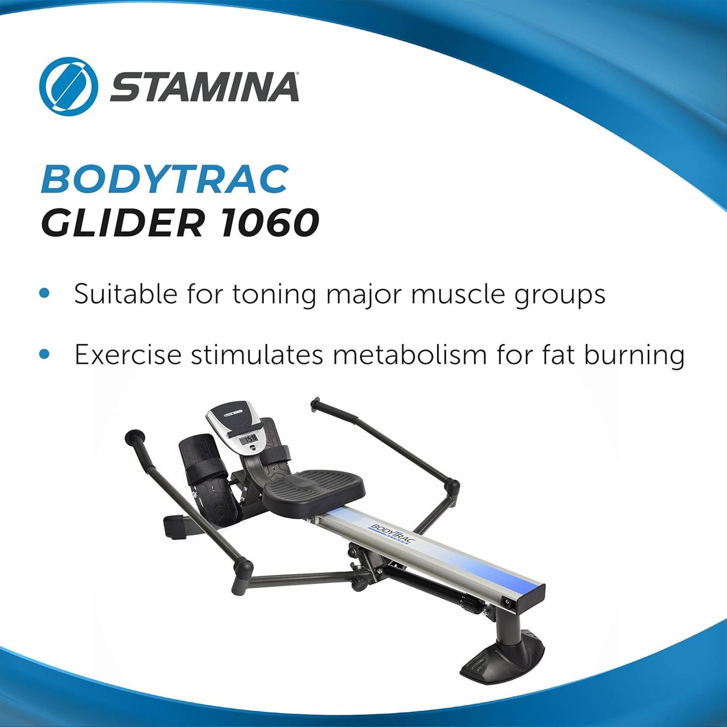 Stamina BodyTrac Glider 1060 Cardio Exercise Fitness Rower Rowing Machine