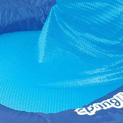 SwimWays Spring Float Recliner Pool Lounge Chair w/ Sun Canopy, Blue
