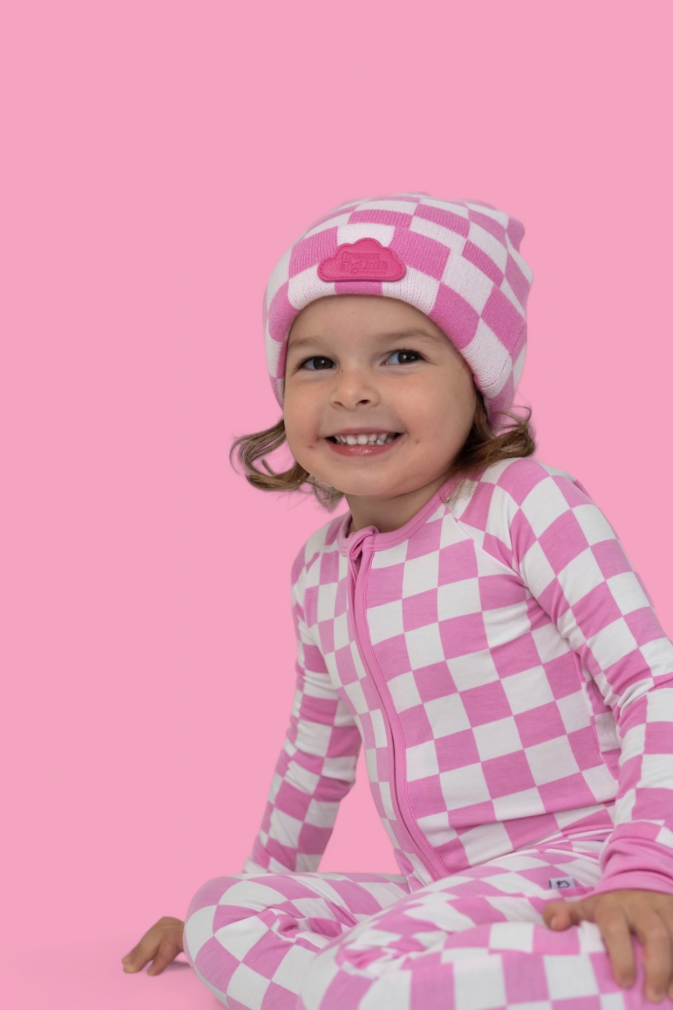 BUBBLEGUM CHECKERS DREAM BEANIE