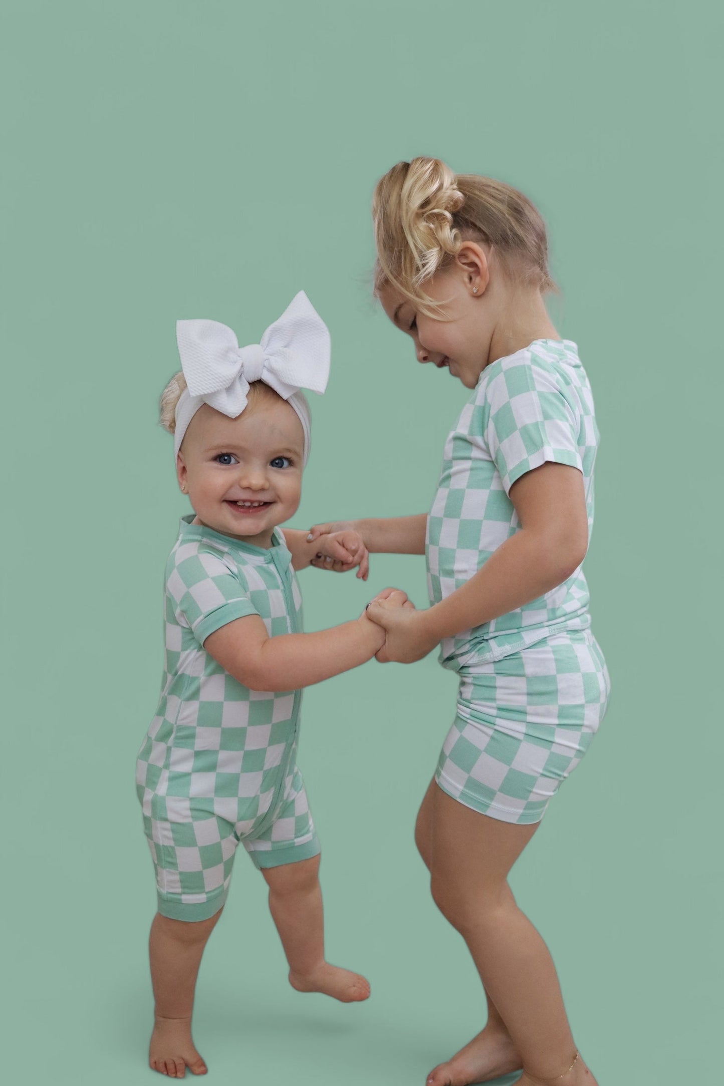 MINT CHECKERS DREAM SHORT SET