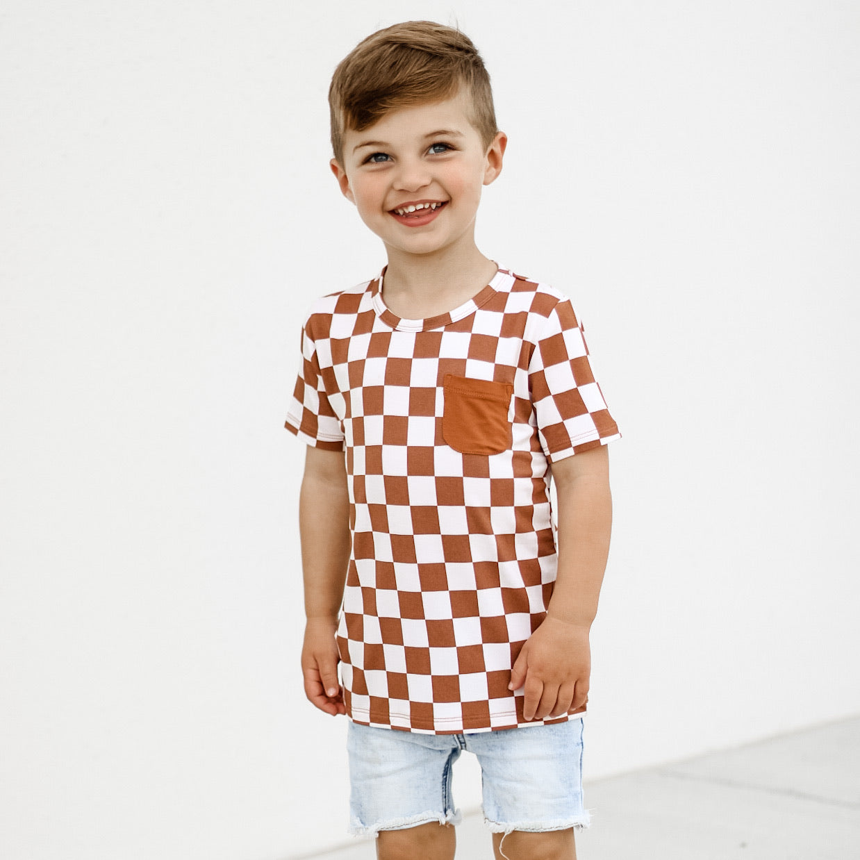 COPPER CHECKERS DREAM POCKET TEE