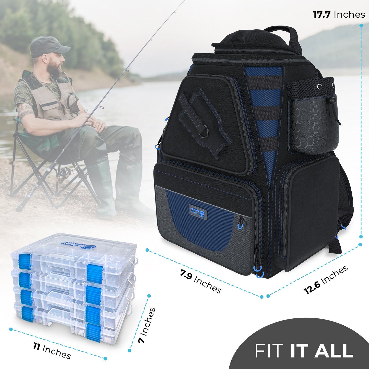 Reaction Tackle Fishing Tackle Backpack- Trays included