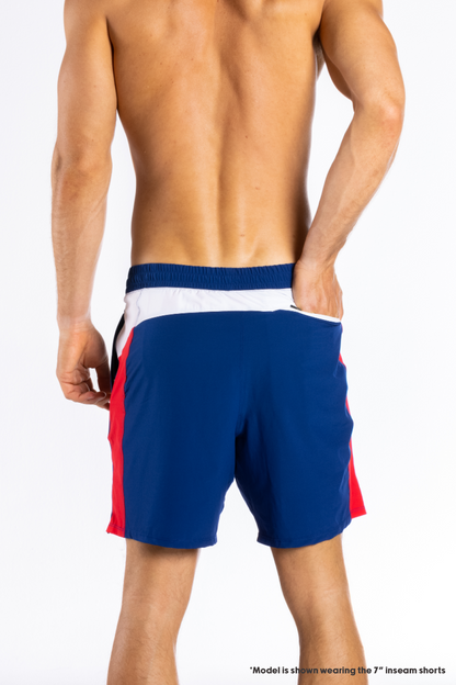 The Double Duty | American Flag Ball Hammock® 7 Inch Athletic Shorts