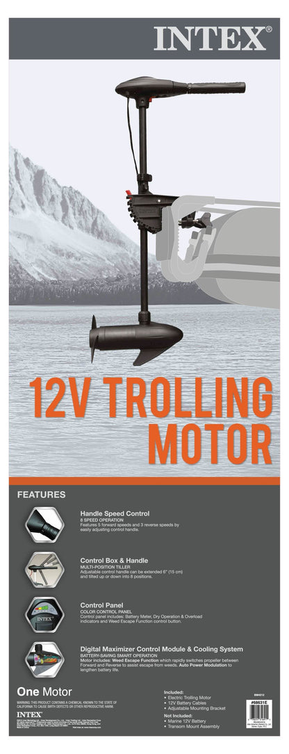 INTEX 12V Transom Mount Boat Eight Speed Trolling Motor | 68631E