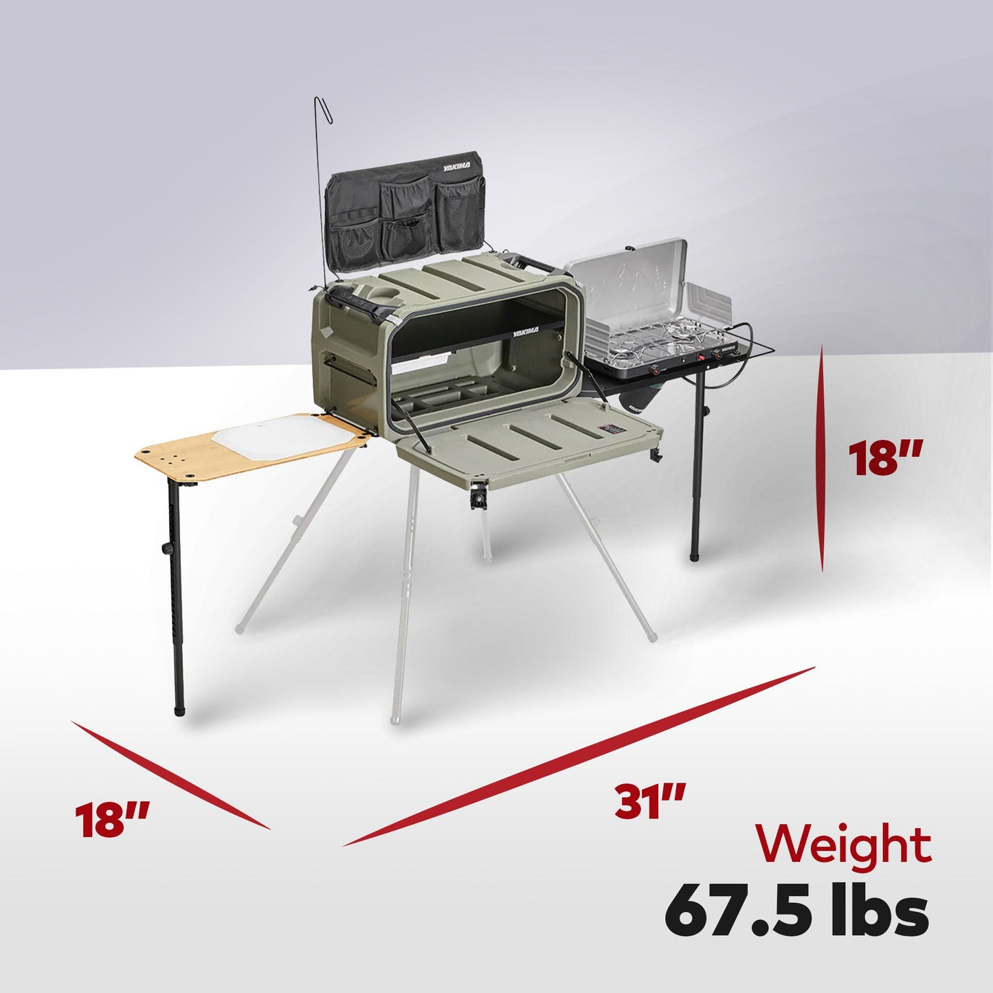 Yakima EXO OpenRange Deluxe Outdoor Camp Kitchen Cooking Storage System, Gray
