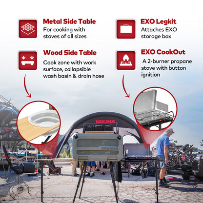 Yakima EXO OpenRange Deluxe Outdoor Camp Kitchen Cooking Storage System, Gray