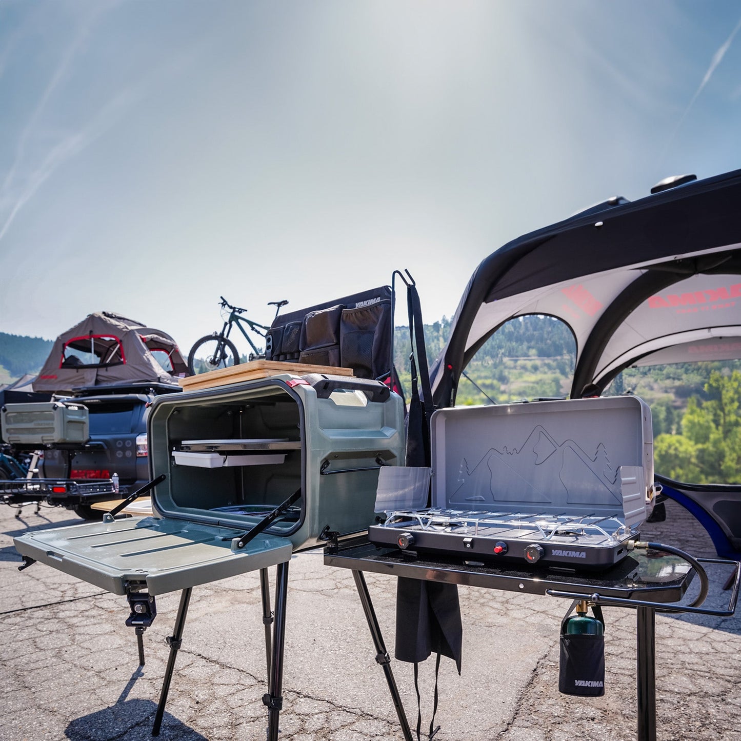 Yakima EXO OpenRange Deluxe Outdoor Camp Kitchen Cooking Storage System, Gray