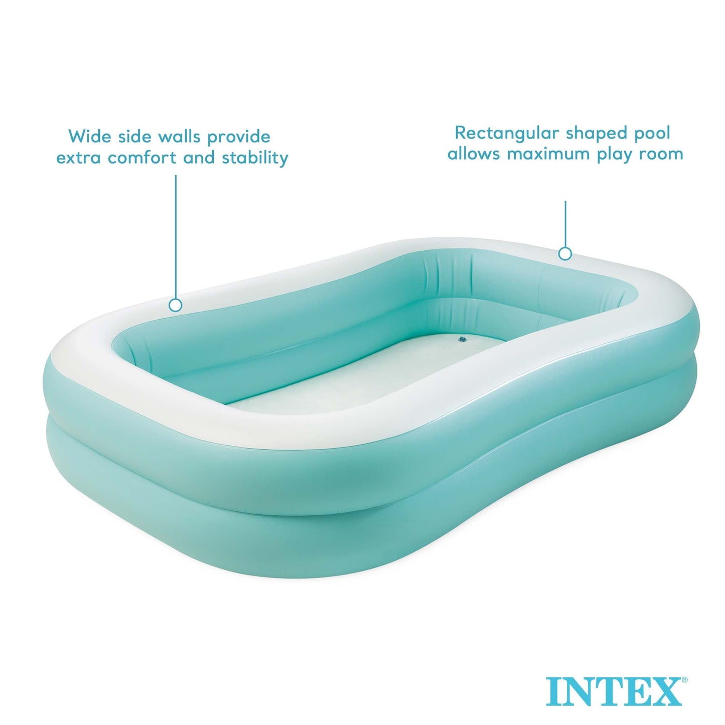 Intex 57181EP 7.5ft x 4.8ft x 18in Aqua Swim Center Inflatable Kiddie Pool