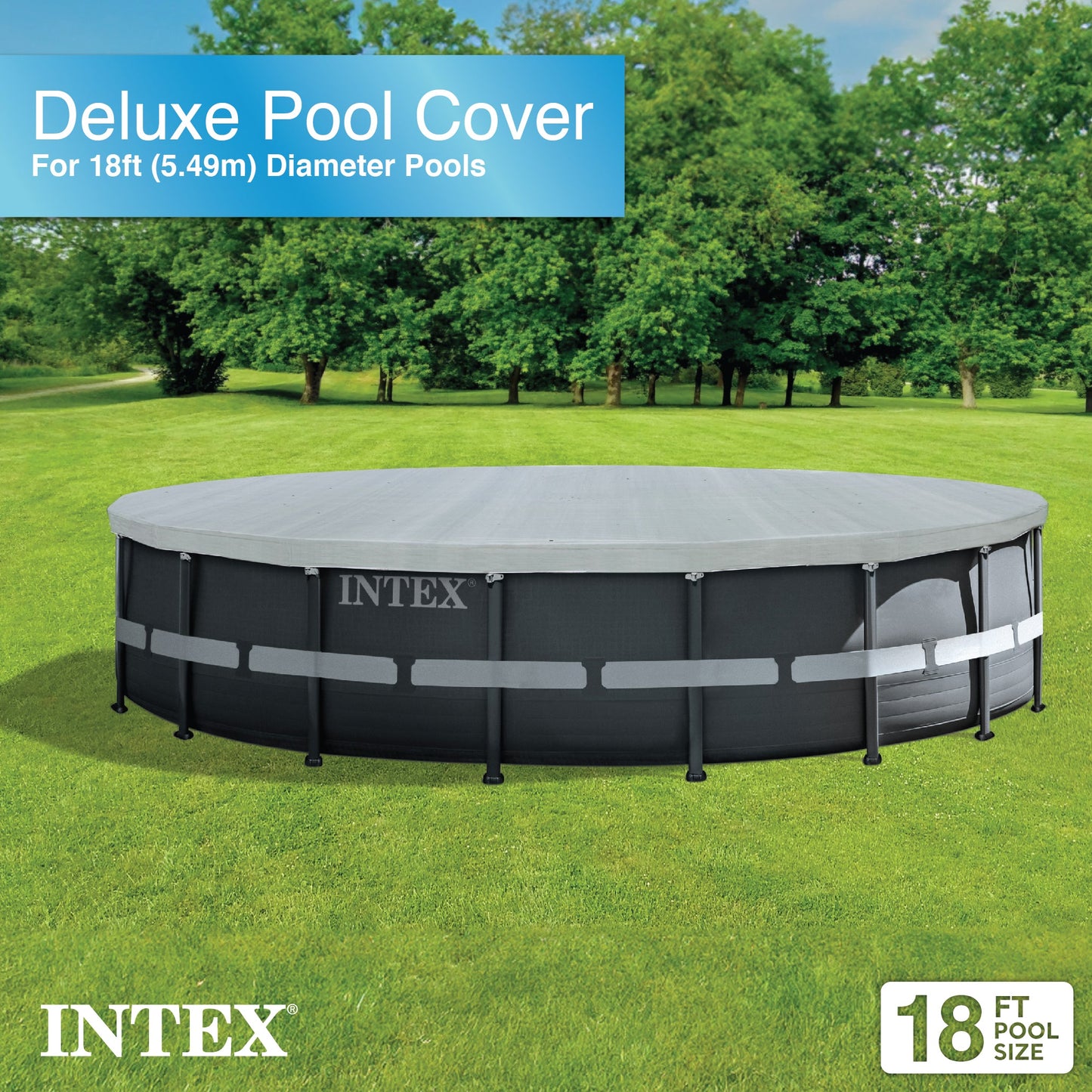 Intex 18' Round Debris Cover for Intex Ultra Frame Swimming Pools, UV Resistant