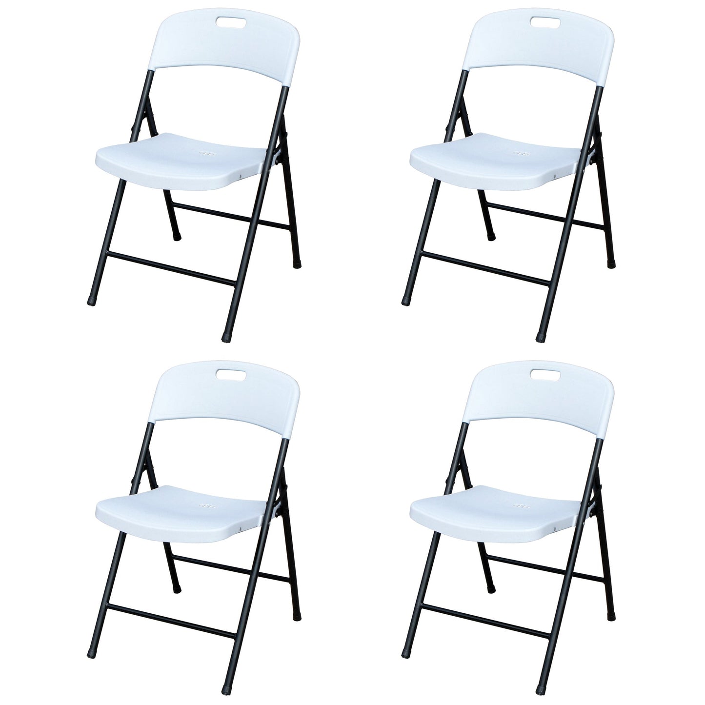 Plastic Development Group Outdoor Plastic Folding Party Chair, White (4 Pack)