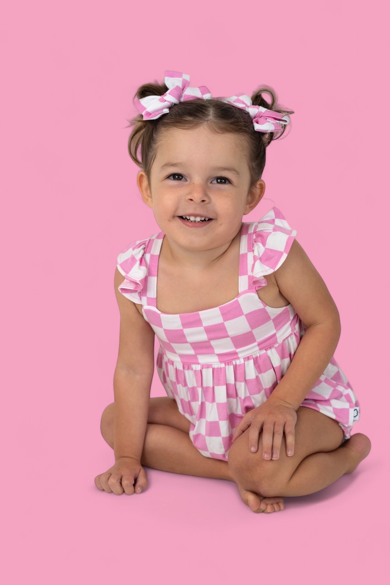 BUBBLEGUM CHECKERS DREAM BUBBLE ROMPER