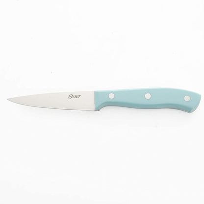 Oster Evansville 14 Piece Stainless Steel Kitchen Knife Cutlery Set, Turquoise