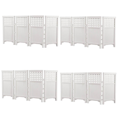 Suncast Outdoor Garden Yard 4 Panel Screen Enclosure Gated Fence, White (4 Pack)