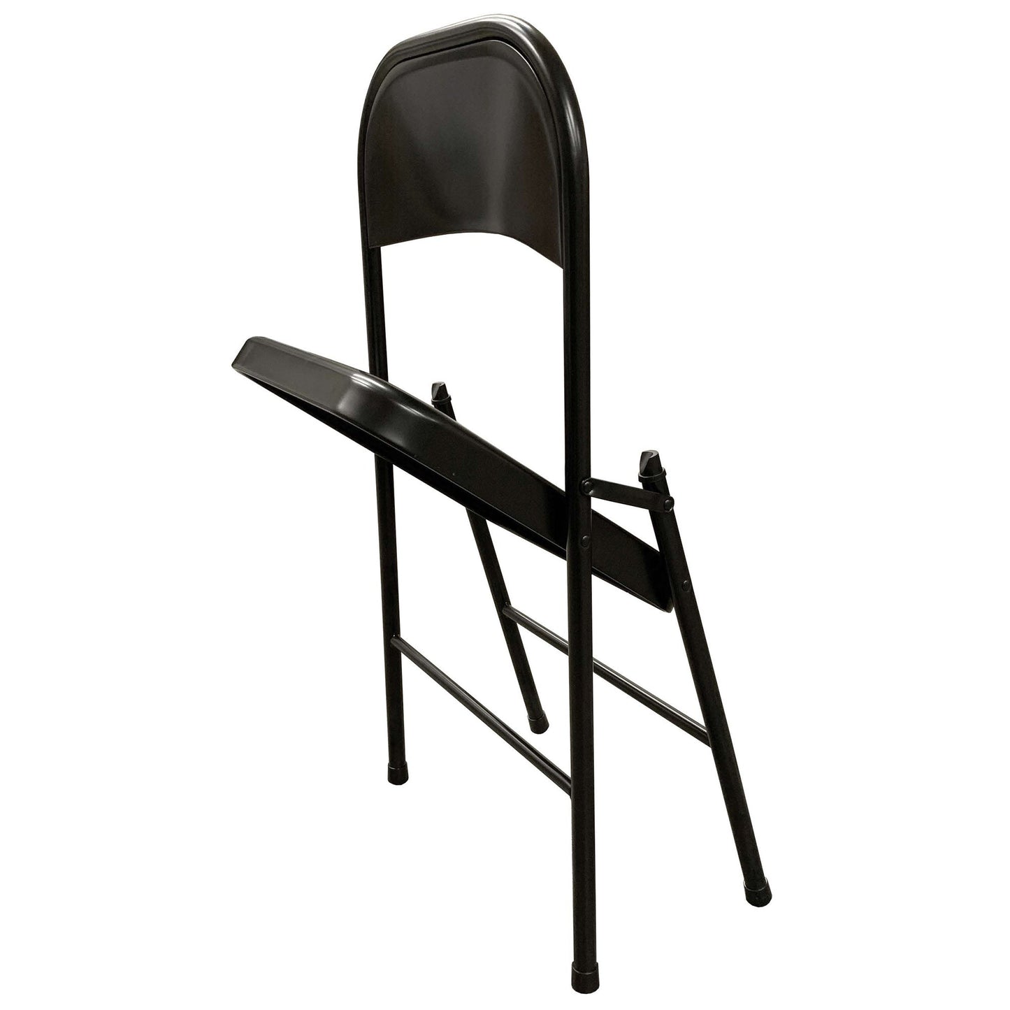 Plastic Development Group Outdoor Steel Metal Folding Chair, Black (4 Pack)