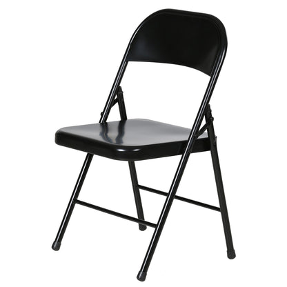 Plastic Development Group Outdoor Steel Metal Folding Chair, Black (4 Pack)