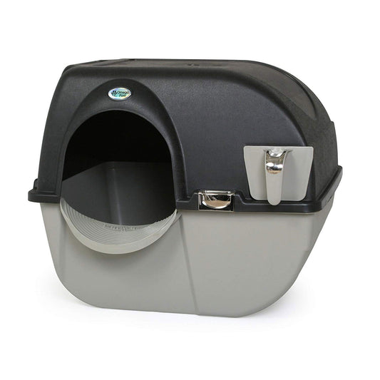 Omega Paw EL-RA20-1 Elite Roll 'N Clean Self Cleaning Litter Box, Large, Black