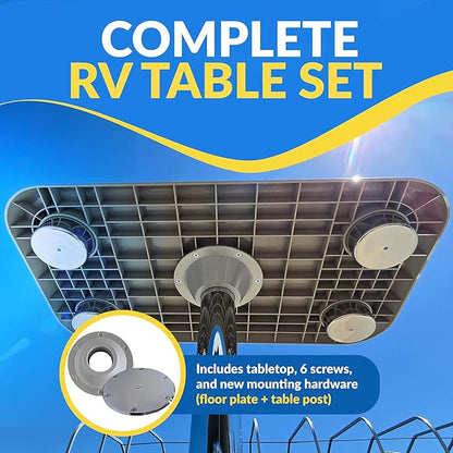 RV Side Tables | RV End Tables - Table Set - 6" Floor Plate System, Cocktail Design (6 colors)