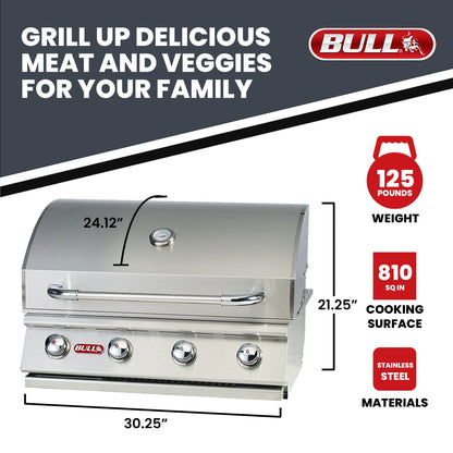 Bull Outdoor Products Liquid Propane Outlaw Drop-In Steel Barbecue Grill Head